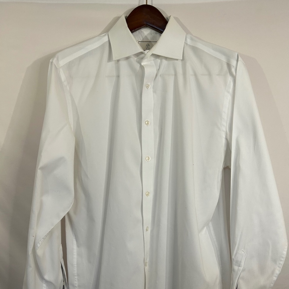 Todd Snyder Men's Slim Fit White 2 Ply Cotton‎ Dress Shirt